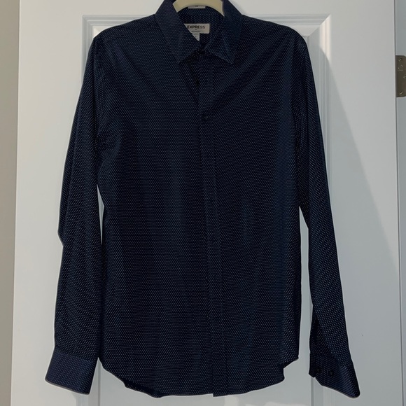Express size small button up navy blue - Picture 1 of 2